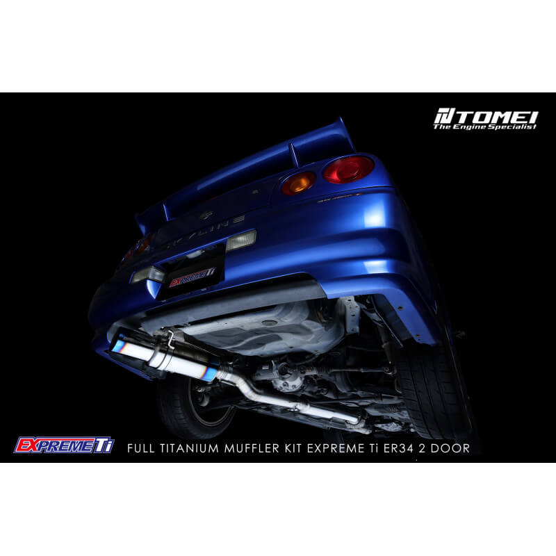 Tomei Expreme Ti Full Titanium Cat-Back Exhaust System, Skyline ER34 2-Door - Angle 5