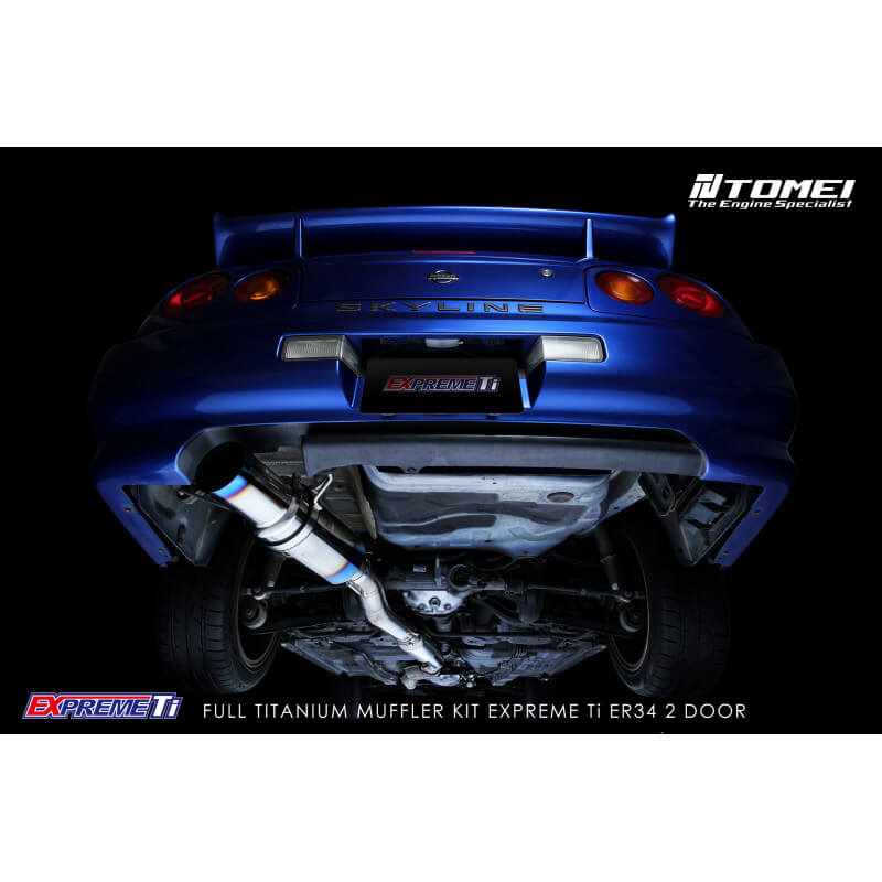 Tomei Expreme Ti Full Titanium Cat-Back Exhaust System, Skyline ER34 2-Door - Angle 6
