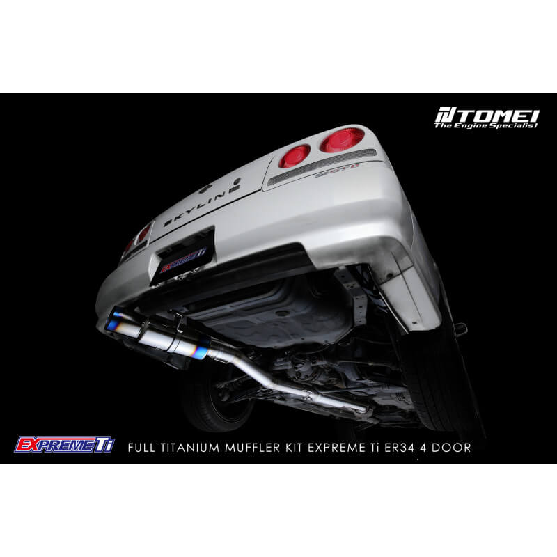 Tomei Expreme Ti Full Titanium Cat-Back Exhaust System, Skyline ER34 4-Door - Angle 5
