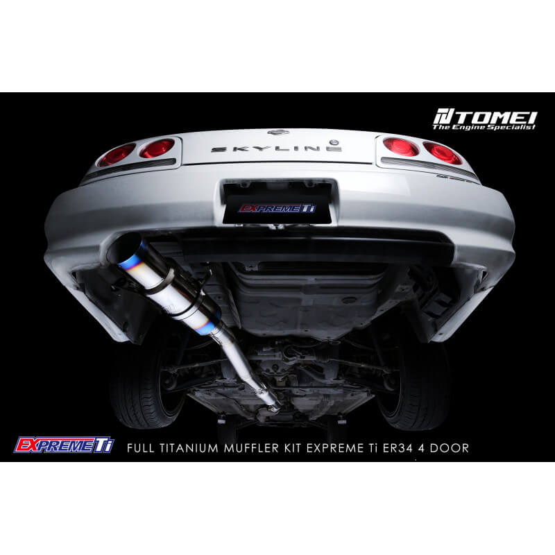 Tomei Expreme Ti Full Titanium Cat-Back Exhaust System, Skyline ER34 4-Door - Angle 6