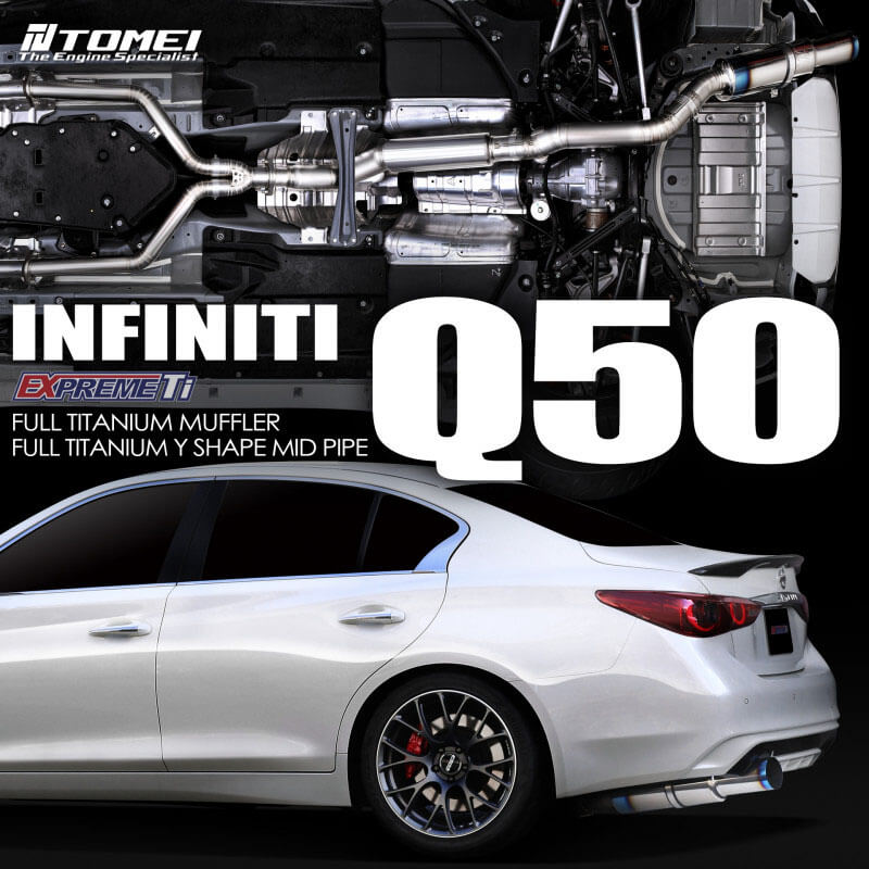 Tomei Expreme Ti Full Titanium Cat-Back Exhaust System, Infiniti Q50 - Angle 3