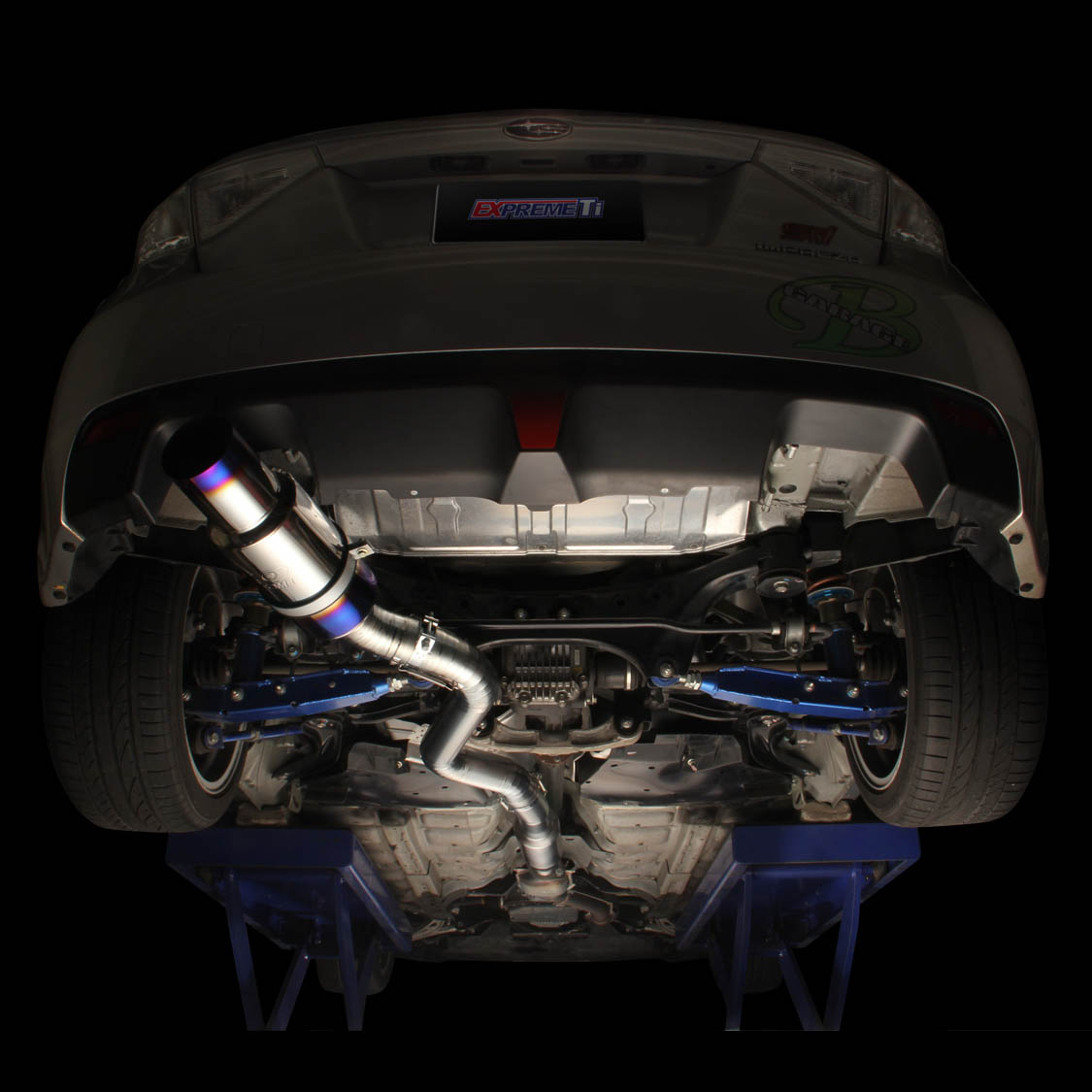 Tomei Expreme Ti Full Titanium Cat-Back Exhaust System, 2008-2014 STi & 2011-2014 WRX (Hatch) - Angle 3