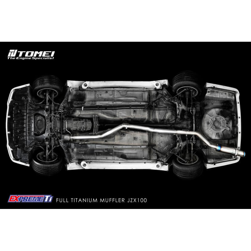 Tomei Expreme Ti Full Titanium Cat-Back Exhaust System, CHACER/MARK2 JZX100 - Angle 4