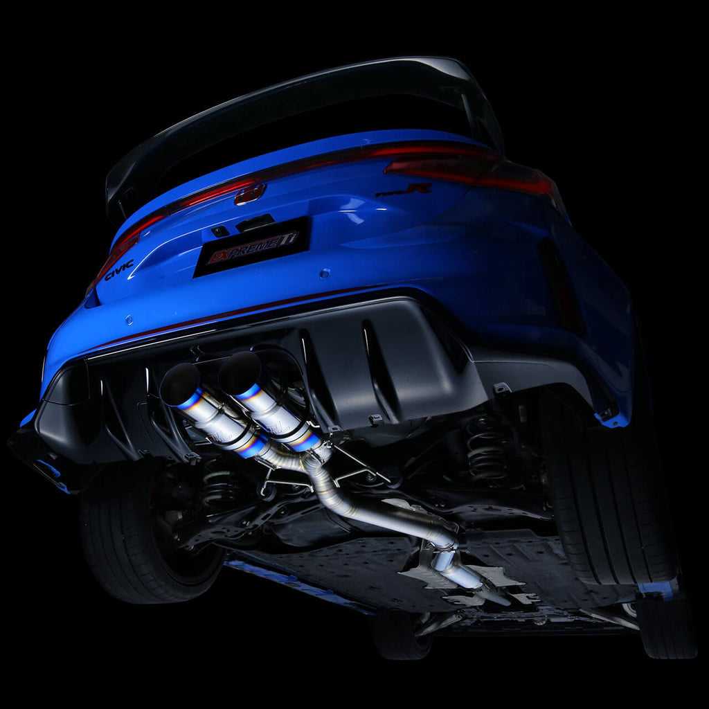 Tomei Expreme Ti Full Titanium Cat-Back Exhaust System (Type-D Dual Exit), 2023-2025 Civic Type R - Angle 2