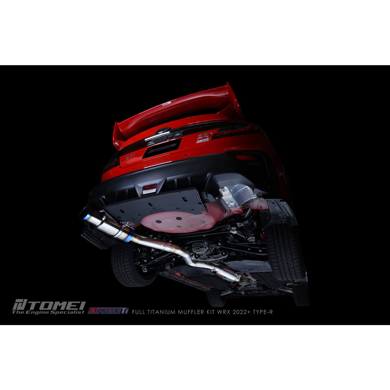 Tomei Expreme Ti Full Titanium Cat-Back Exhaust System (Type-R Single Exit), 2022-2026 WRX - Angle 3