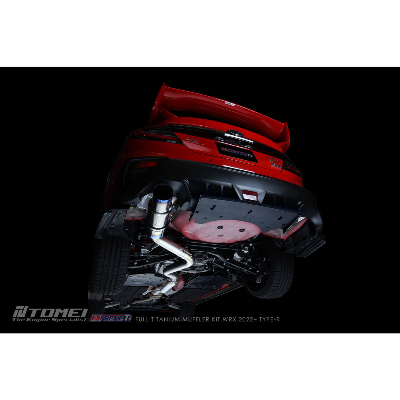 Tomei Expreme Ti Full Titanium Cat-Back Exhaust System (Type-R Single Exit), 2022-2026 WRX - Angle 4