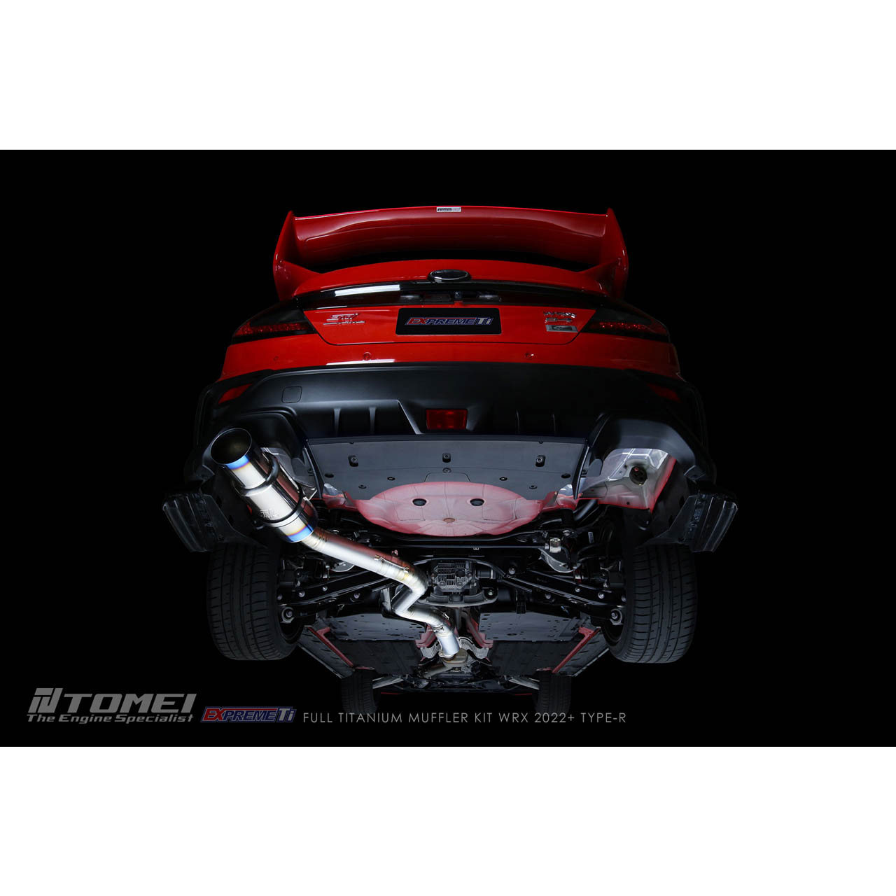 Tomei Expreme Ti Full Titanium Cat-Back Exhaust System (Type-R Single Exit), 2022-2026 WRX - Angle 6