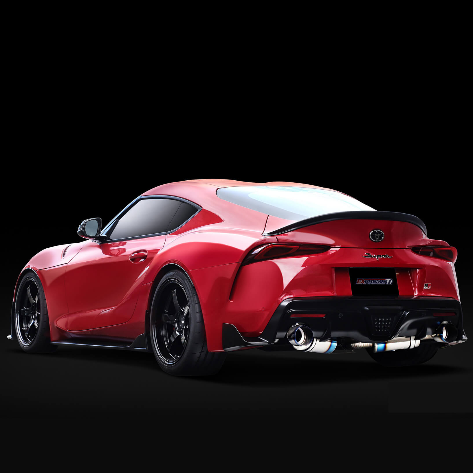 Tomei Expreme Ti Full Titanium Muffler Kit (Type-D, Dual Ti Tips), 2020-2021 GR Supra - Angle 2