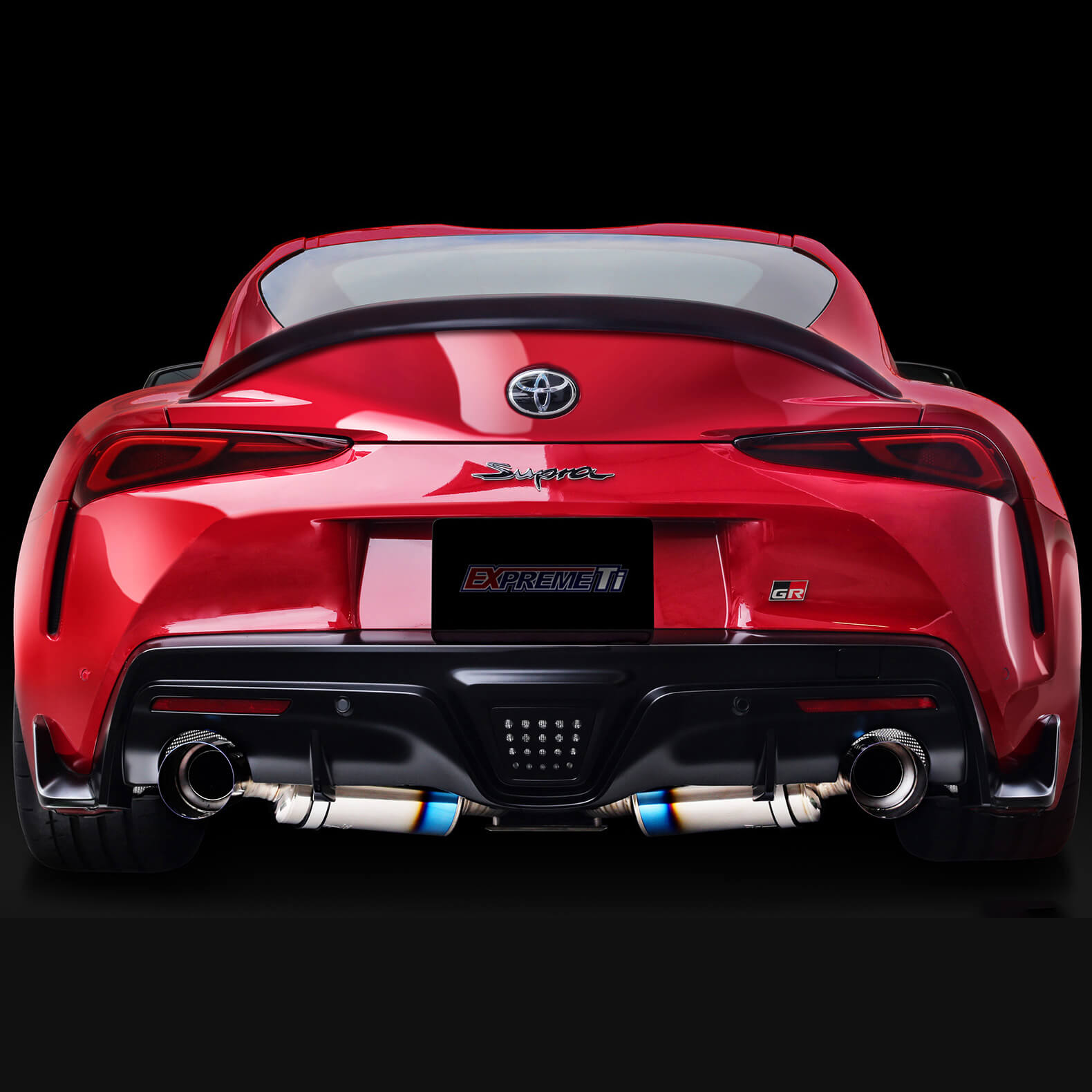 Tomei Expreme Ti Full Titanium Muffler Kit (Type-D, Dual Ti Tips), 2020-2021 GR Supra - Angle 3