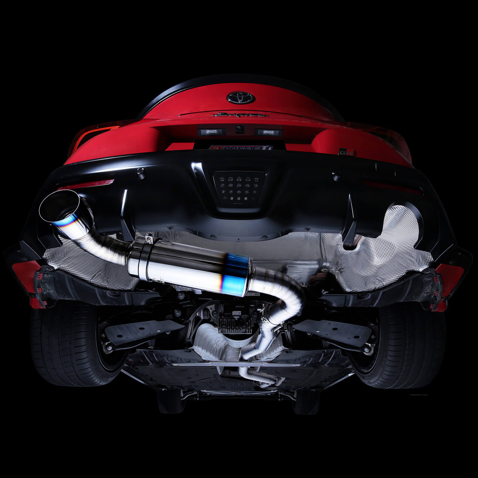 Tomei Expreme Ti Full Titanium Muffler Kit (Type-R, Single Ti Tip), 2020-2021 GR Supra - Angle 4