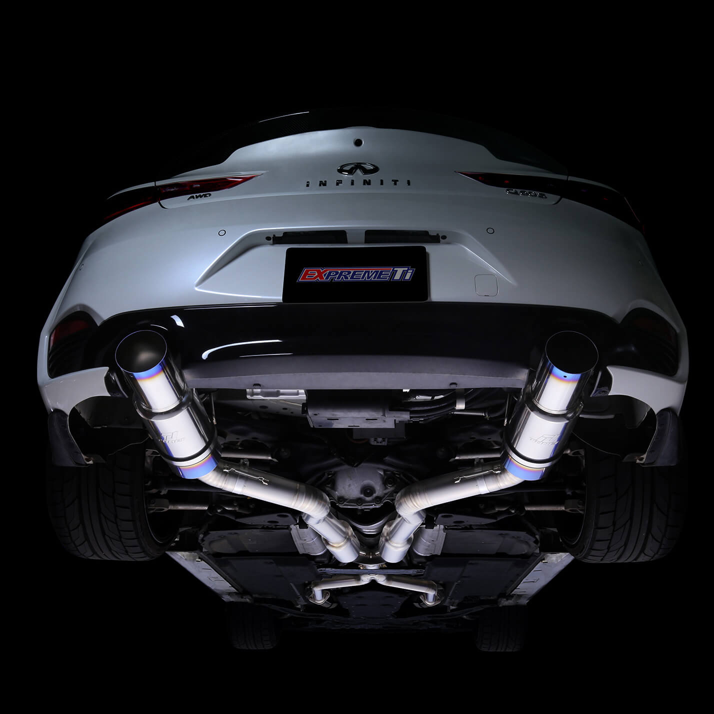 Tomei Expreme Ti Titanium Cat-Back Exhaust (Type-D Dual Exit), Infiniti Q60 - Angle 4