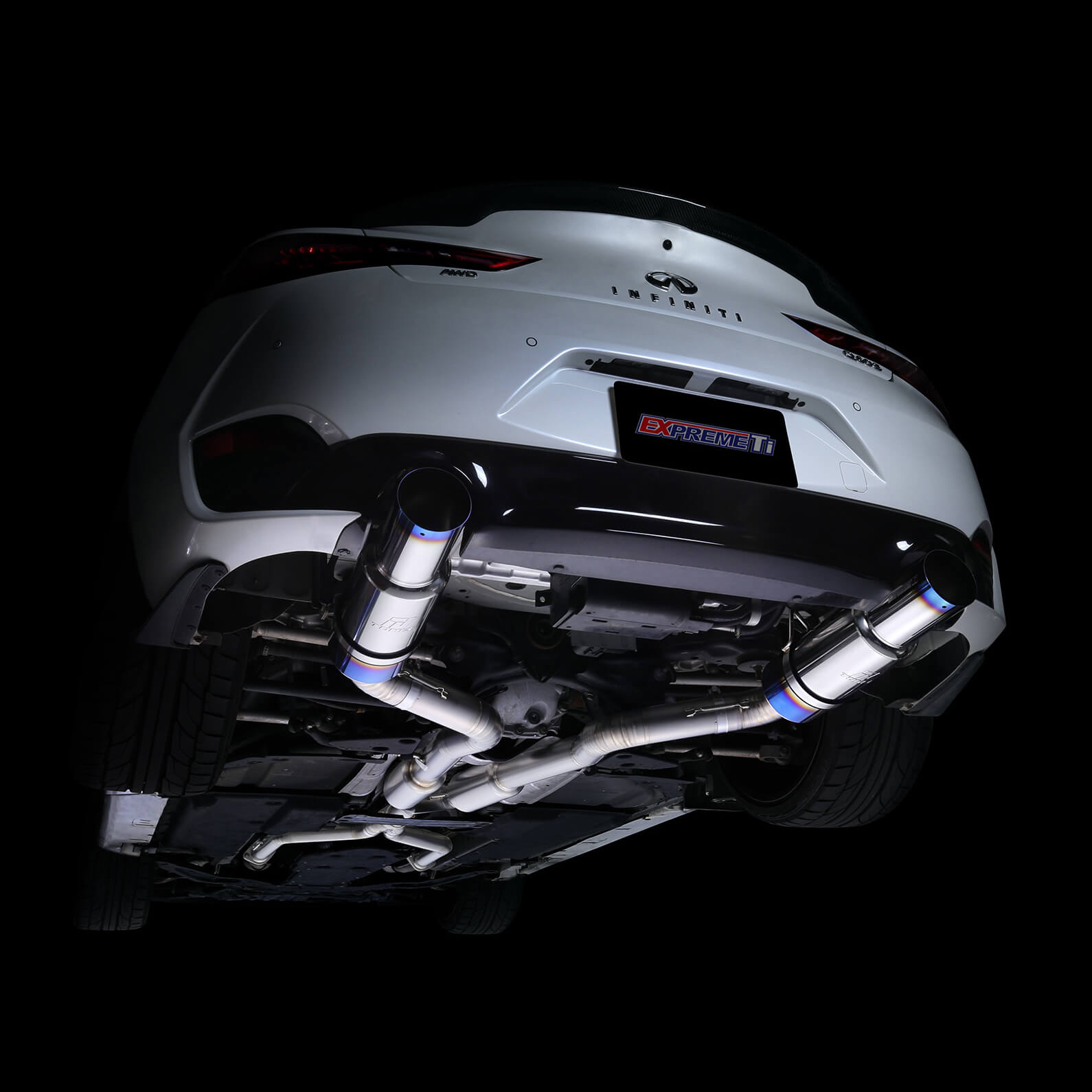 Tomei Expreme Ti Titanium Cat-Back Exhaust (Type-D Dual Exit), Infiniti Q60 - Angle 5