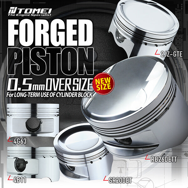Tomei Forged Pistons Kit (86.50mm, CH27.40, 2.3L, Set/4), 2008-2015 EVO X - Angle 2