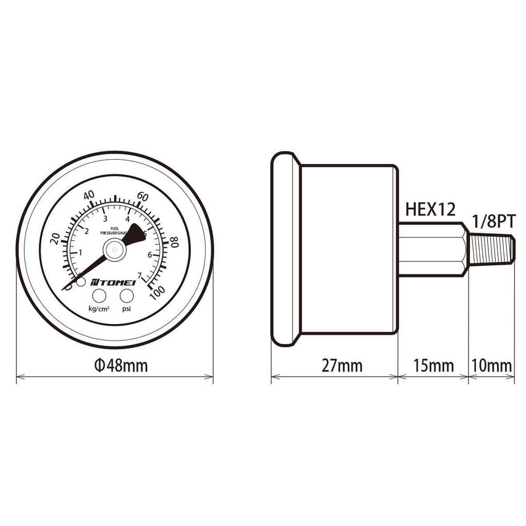 Tomei Fuel Pressure Gauge - Angle 4