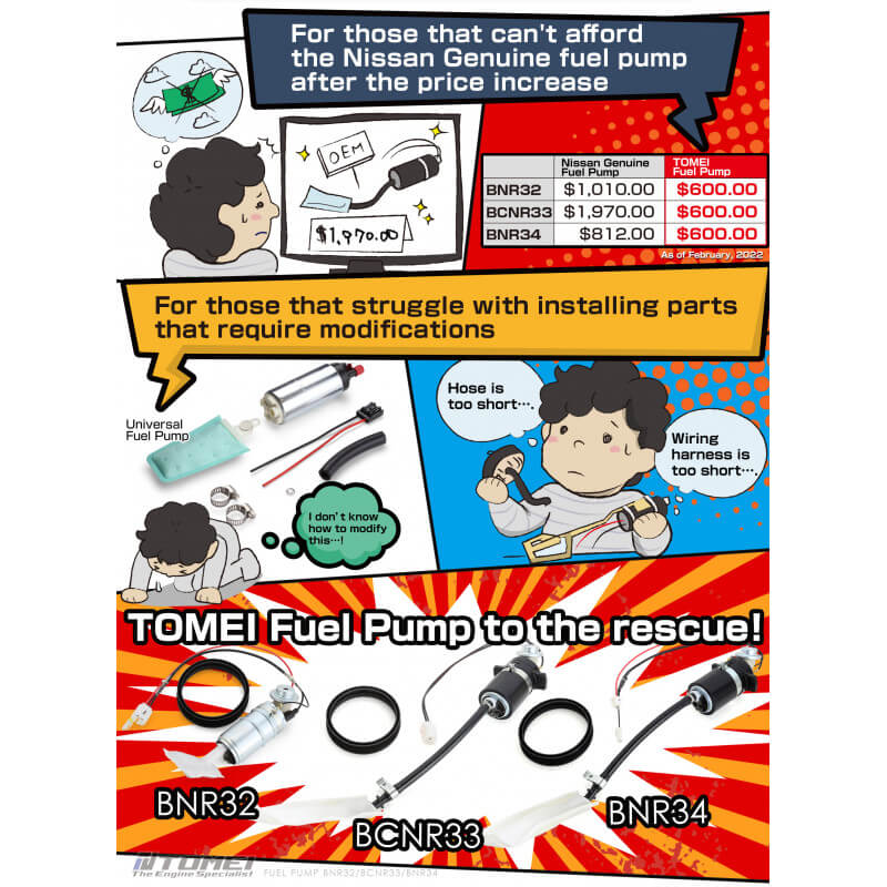 Tomei Fuel Pump Kit, R32 Skyline GT-R - Angle 3