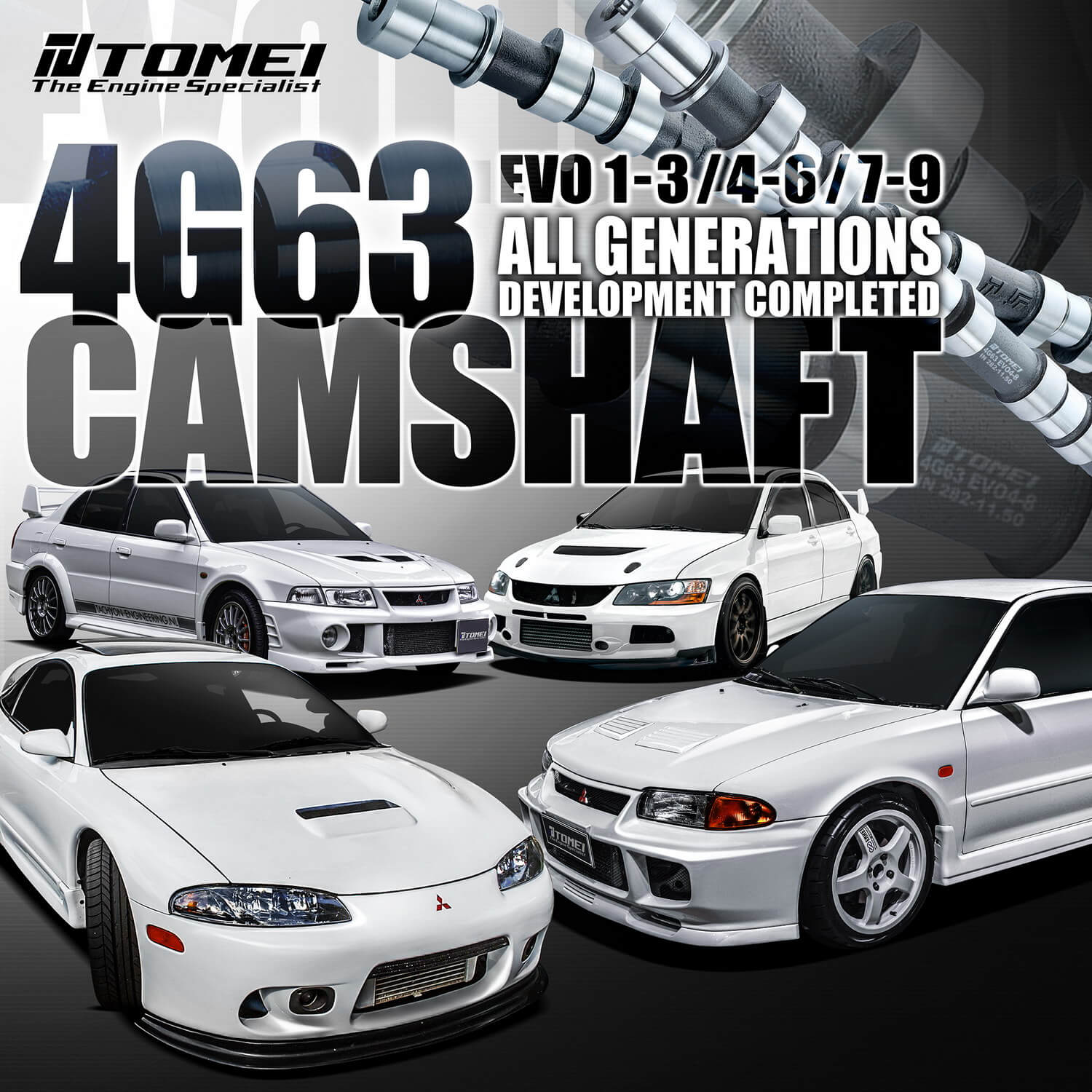 Tomei Poncam Exhaust Camshaft (272 Degree, 10.20mm), EVO4-6 4G63 - Angle 2