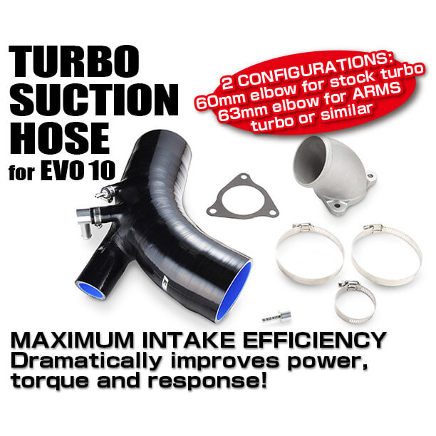 Tomei Silicone Turbo Suction Hose (60mm), 2008-2015 EVO X - Angle 2