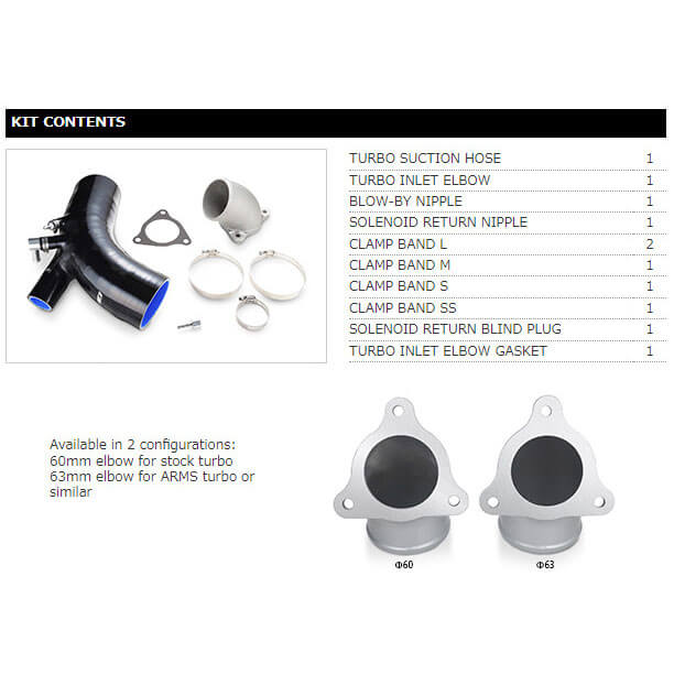 Tomei Silicone Turbo Suction Hose (63mm), 2008-2015 EVO X - Angle 4