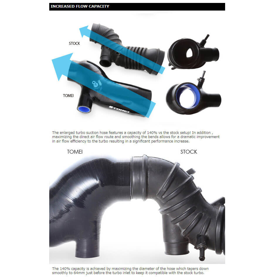 Tomei Silicone Turbo Suction Hose, 2003-2006 EVO 8 & 9 - Angle 6