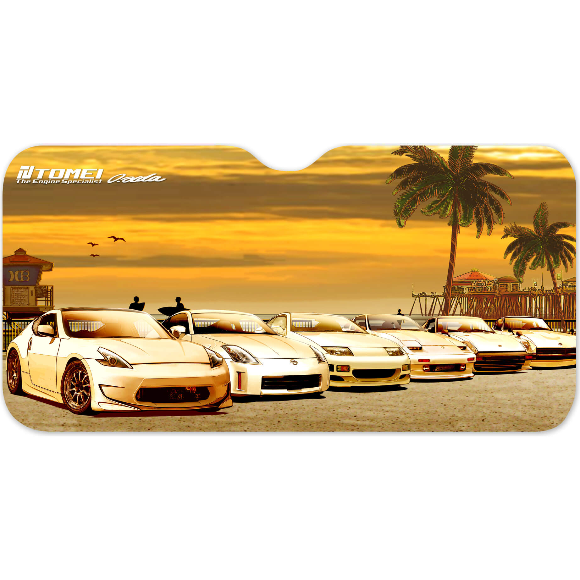 Tomei Sun Shade Z Car Sunset Hungtington Beach (59x28in)