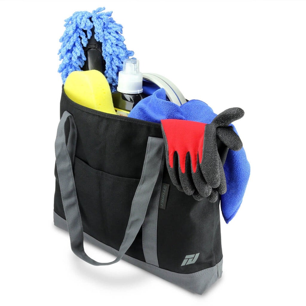 Tomei Zip Tote Bag (Black) - Angle 3