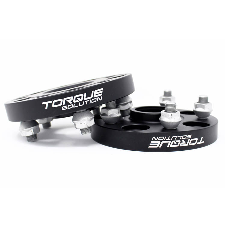 Torque Solution Aluminum Wheel Spacer: 56mm Hub 5x100 - 25mm, 2002-2014 WRX & 2013+ BRZ/FR-S/86/GR86 - Angle 2