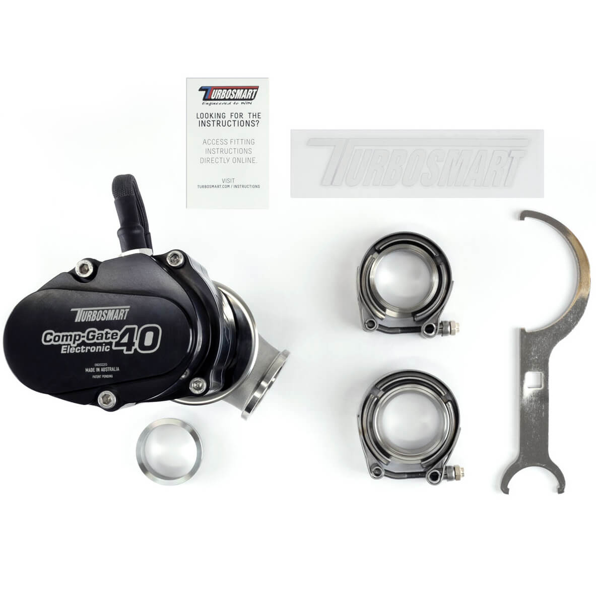 Turbosmart Electronic CompGate 40 Electronic External Wastegate - Angle 2