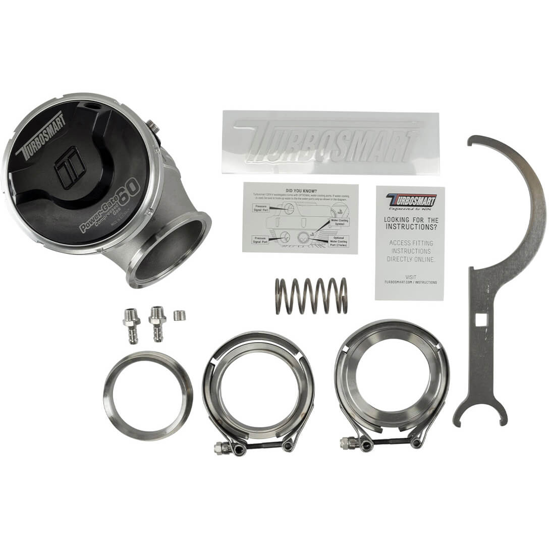 Turbosmart Gen-V WG60CG Power-Gate60 Compressed Gas 5psi (Black) - Angle 2
