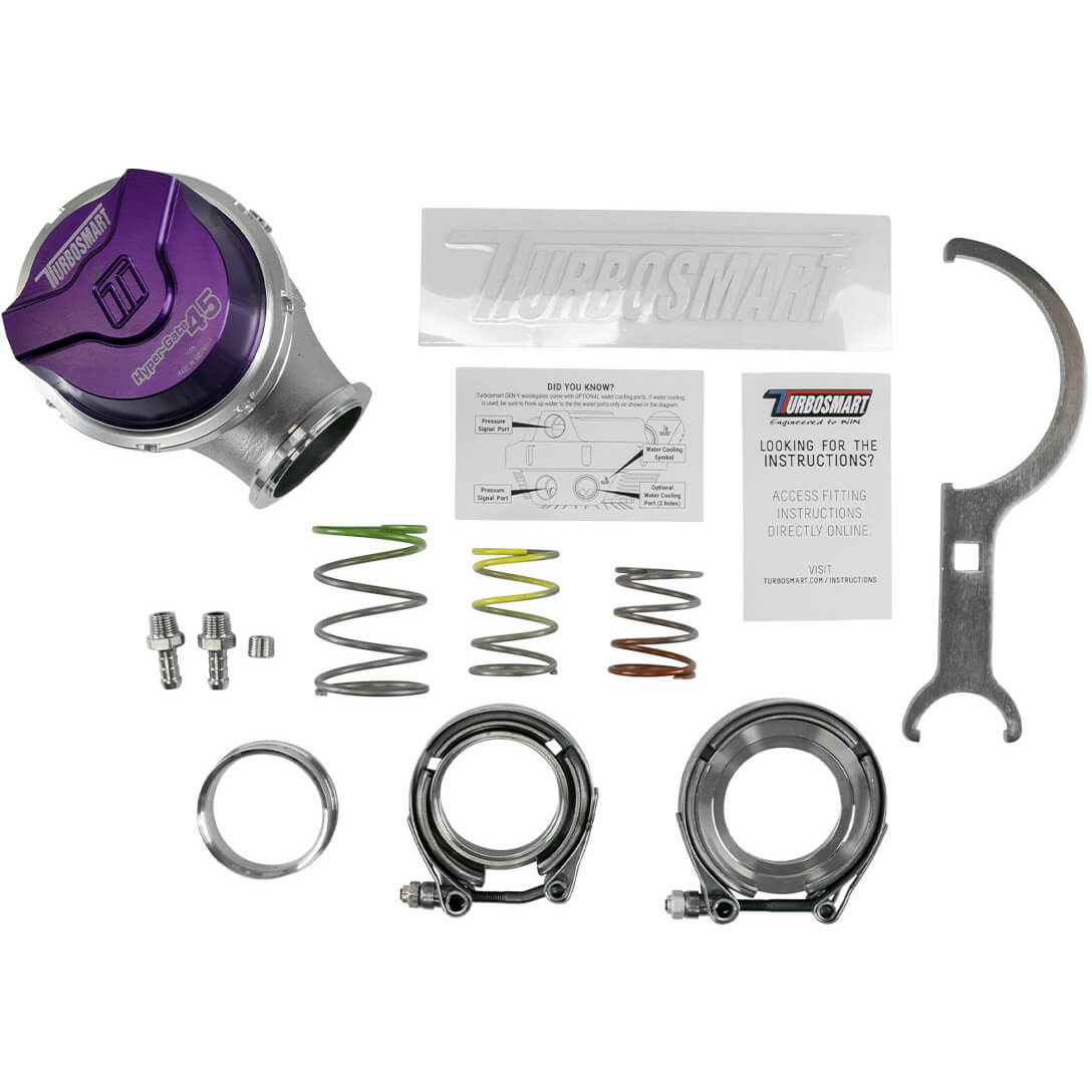 Turbosmart HyperGate 45mm External Wastegate (14psi, Gen V, Purple) - Angle 2