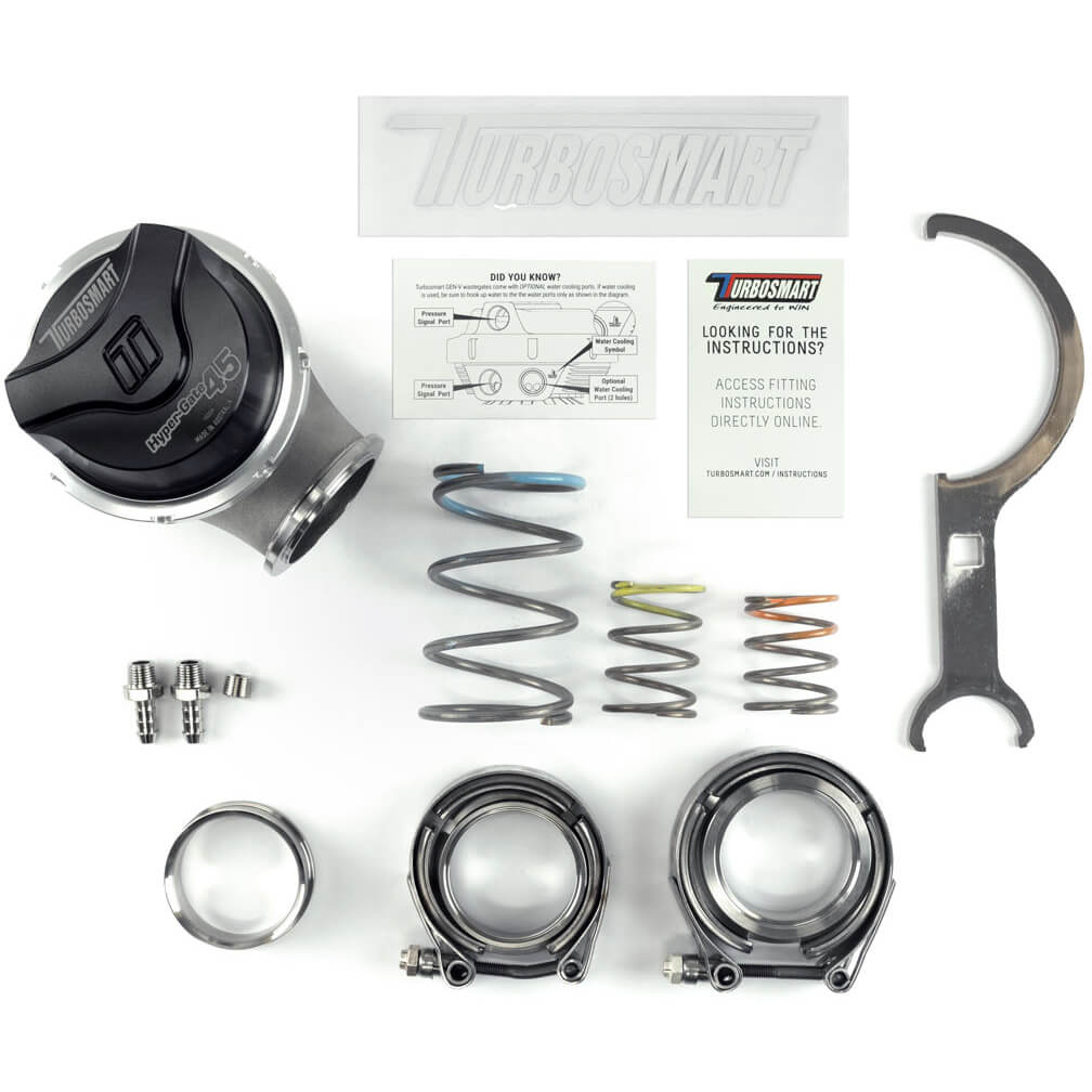 Turbosmart HyperGate 45mm External Wastegate (7psi, Gen V, Black) - Angle 2