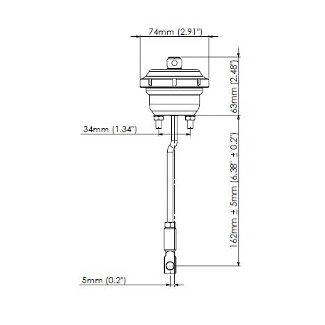 Turbosmart IWG75 Internal Wastegate Actuator (7 PSI, Black), 2015-2021 WRX - Angle 2