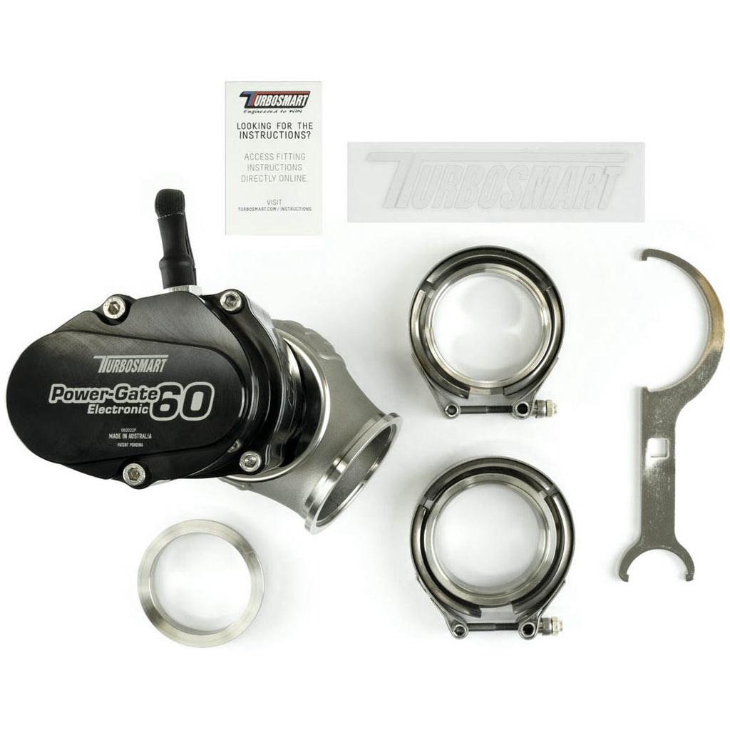 Turbosmart PowerGate60 Electronic External Wastegate (Gen V, Black) - Angle 3