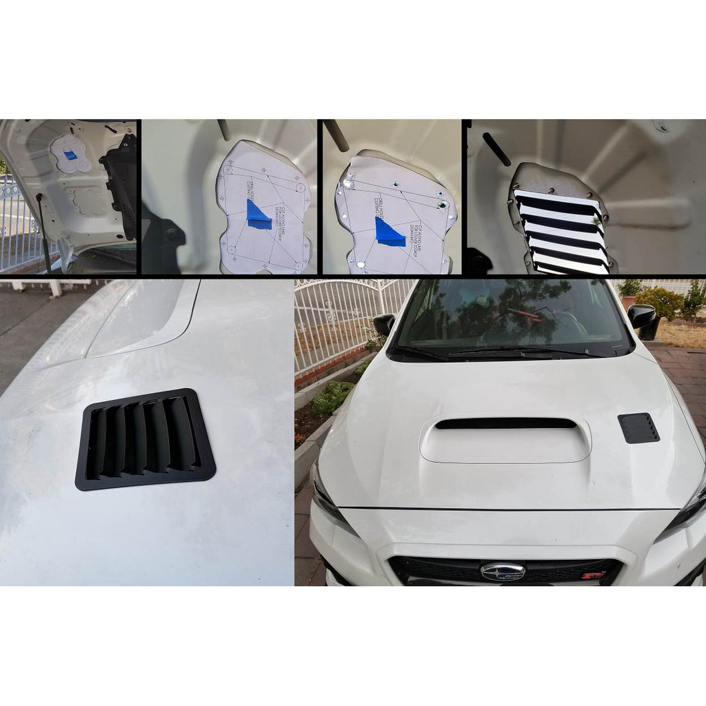 Verus Hood Louver Kit (Bare Aluminum), 2015-2021 WRX & 2015-2021 STi - Angle 4