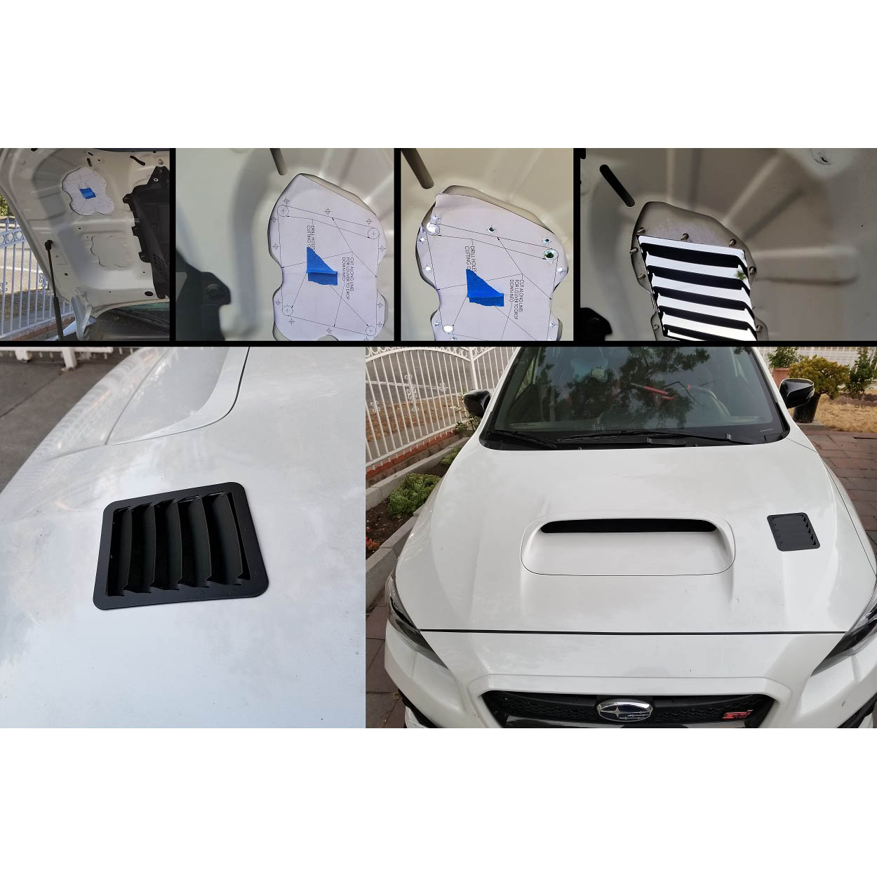 Verus Hood Louver Kit (Powder Coated Black), 2015-2021 WRX & 2015-2021 STi - Angle 4