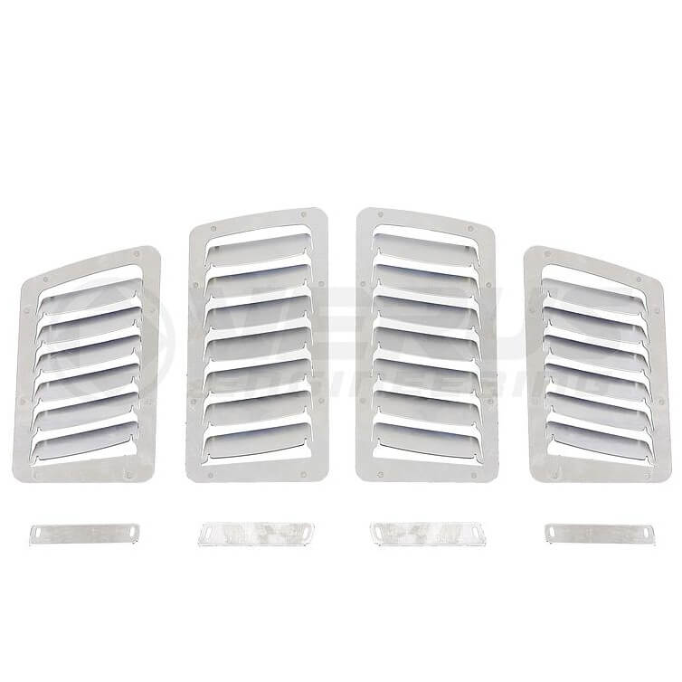 Verus Slanted Hood Louver Kit, Bare Aluminum, 2013-2020 BRZ/FR-S/86