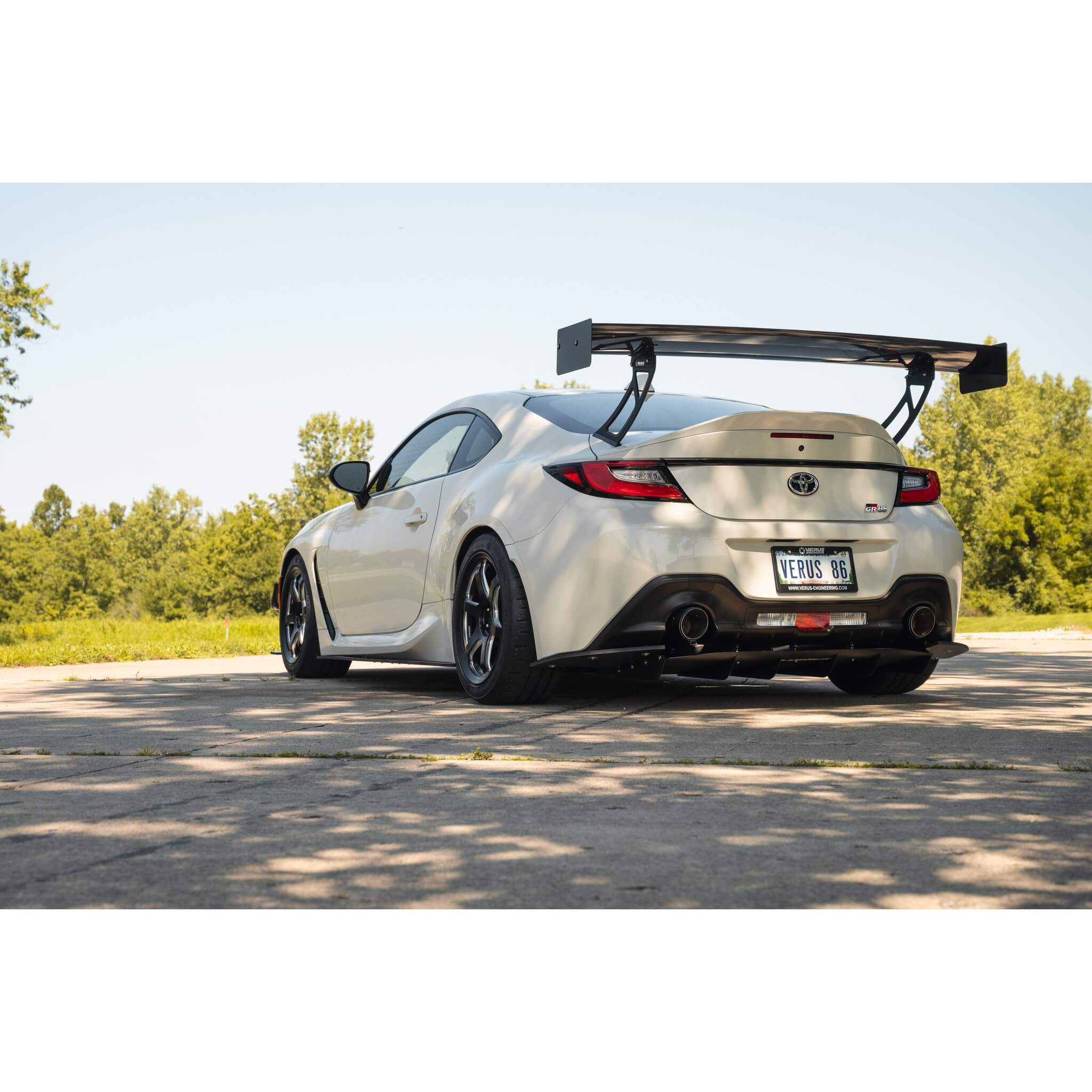 Verus UCW Rear Wing Kit w/ Carbon Endplates, 2022-2025 BRZ & GR86 - Angle 5