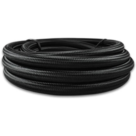 Vibrant -8 AN Black Nylon Braided Flex Hose - 10 Foot Roll