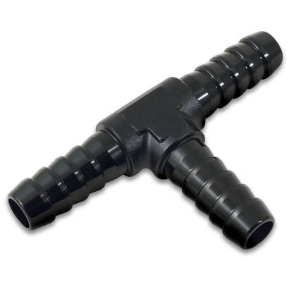 Vibrant Barbed Tee Adapter - 3/8in (Black Anodized)