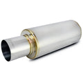 Vibrant TPV Turbo Round Muffler - 17in Long w/ 4in Round Tip Straight Cut - 3in inlet I.D.