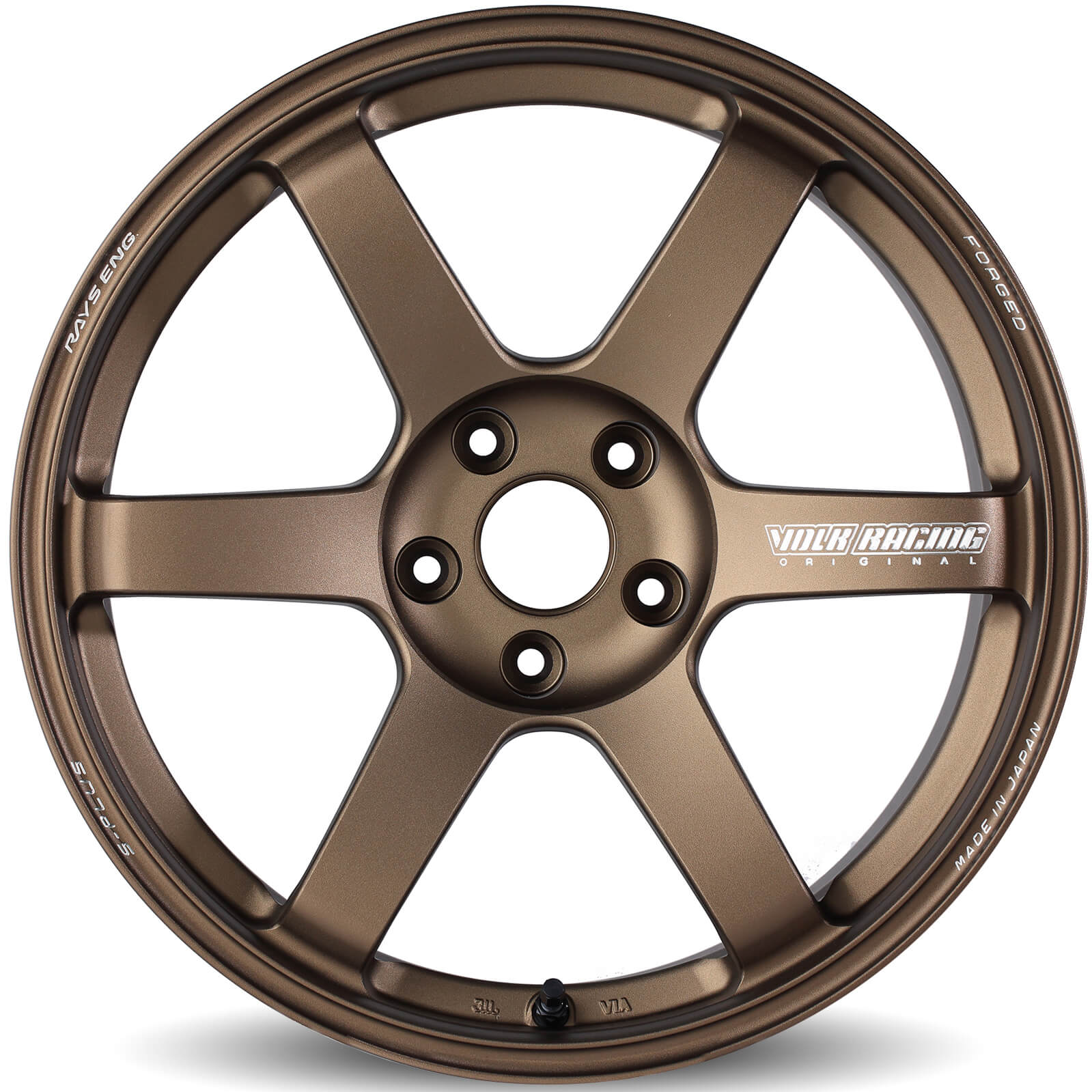 Volk Racing TE37 Saga S-Plus Wheel - 18x9.5 / +38 / 5x114.3 - Bronze - Angle 2