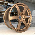 Volk Racing TE37 Saga S-Plus Wheel - 18x9.5 / +38 / 5x114.3 - Bronze - Angle 3