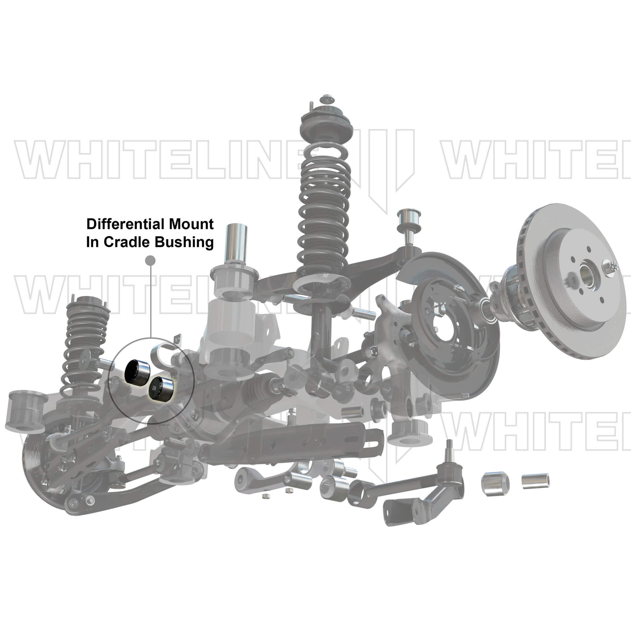 Whiteline Differential Mount In Cradle Bushings, 2015-2026 WRX & 2015-2021 STi - Angle 3