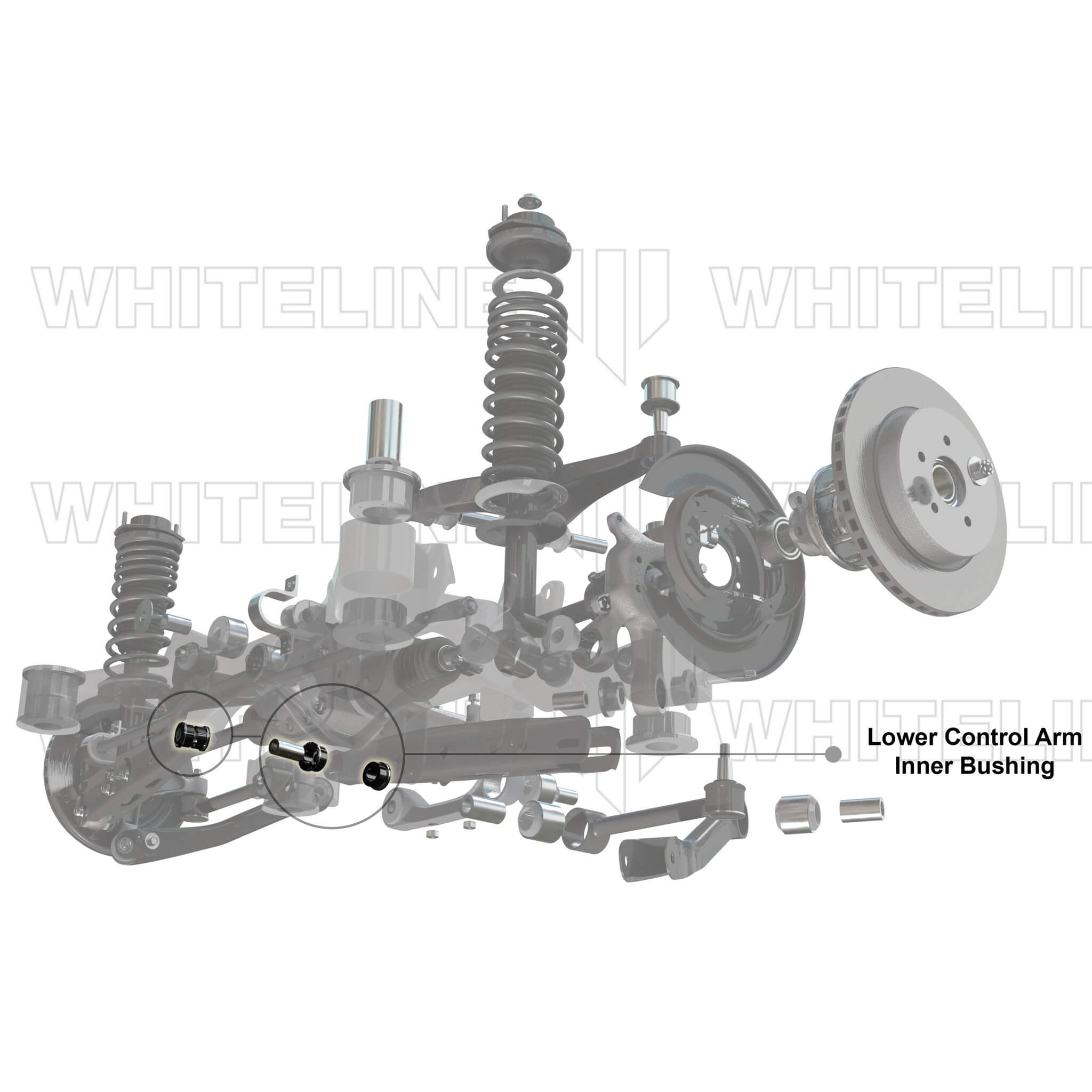Whiteline Rear Control Arm Bushings (Lower, Inner), 2015-2026 WRX/STi & 2013-2026 BRZ/FR-S/86 - Angle 3