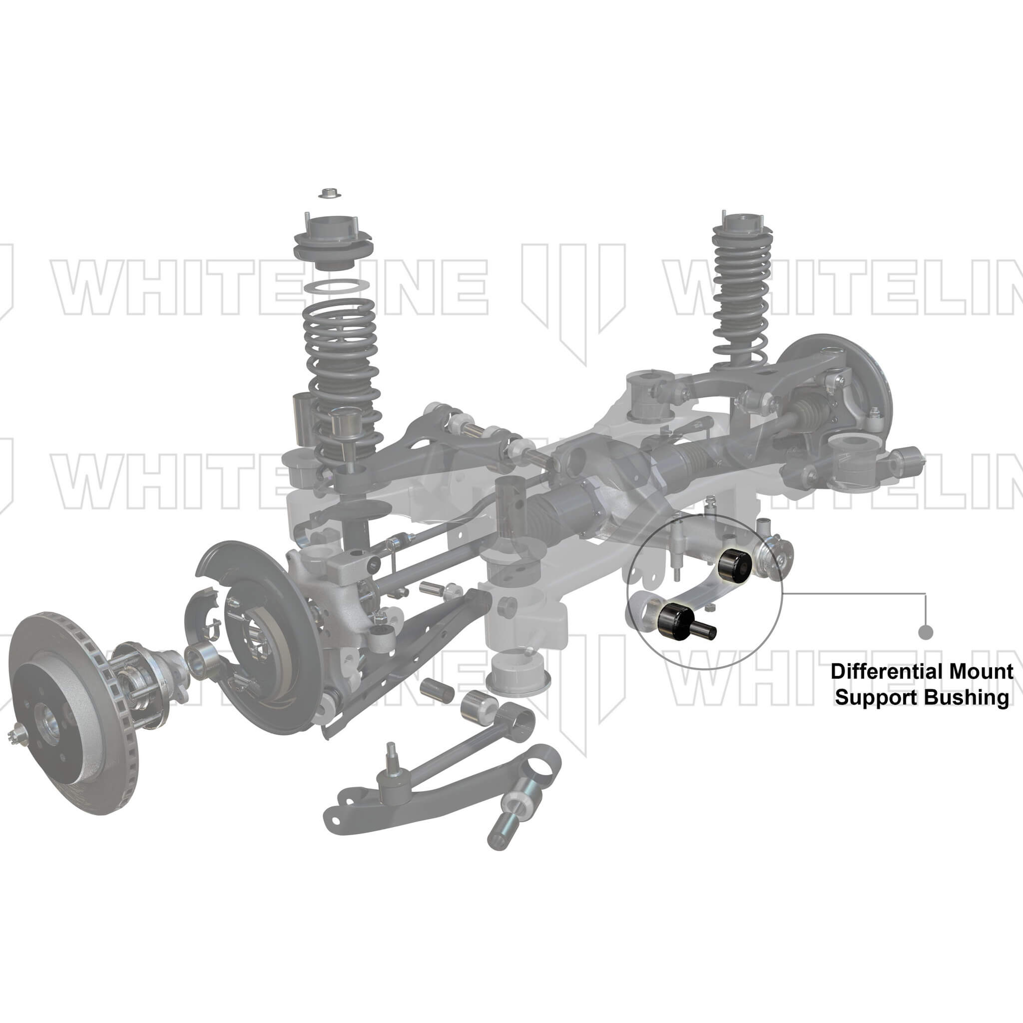 Whiteline Rear Differential Positive Power Kit (Front), 2008-2026 WRX & 2008-2021 STi - Angle 4